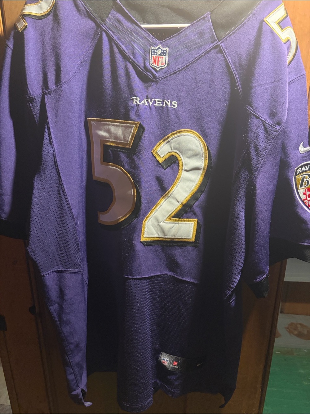 Nike Baltimore Ravens #52 Purple and White Football Jersey